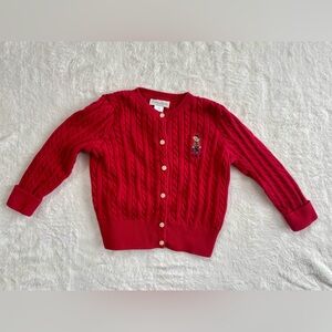 Polo Bear Mini-Cable Cotton Cardigan